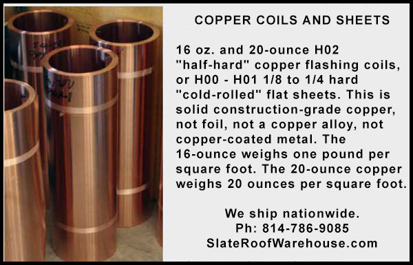 Copper Coils and Sheets for roofing and construction.